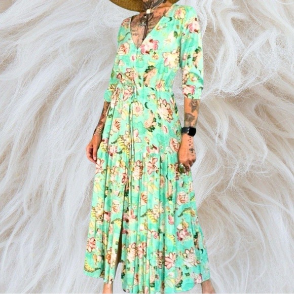 Dresses & Skirts - Sunday Mi Amor Anthropology Floral Print Maxi Dress Size S